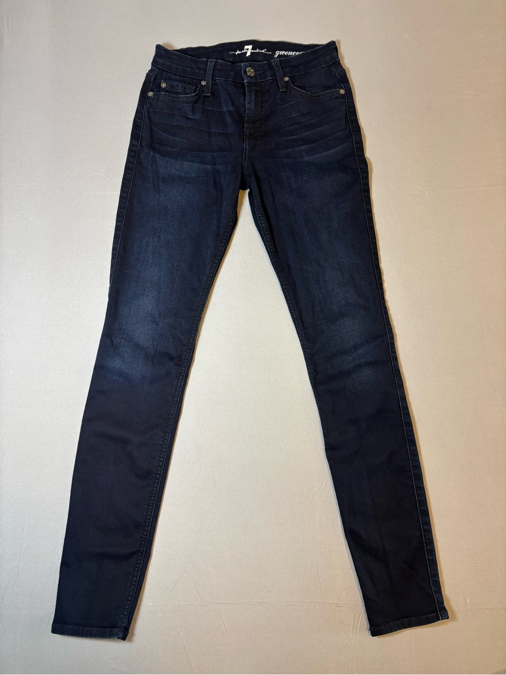 7 For All Mankind Women’s Dark Blue Skinny Jeans Gwenievere Size 26